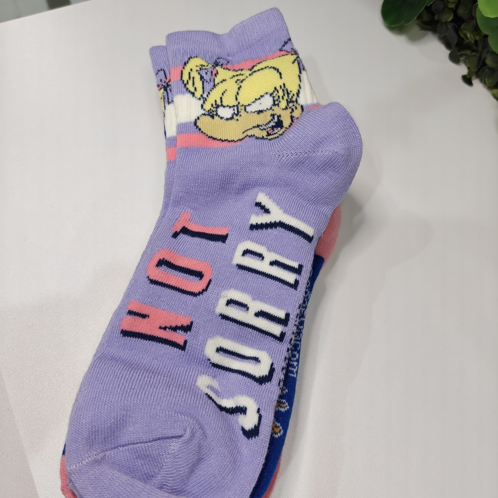 Rugrats Purple Cartoon Graphic Socks - Picture 1 of 5